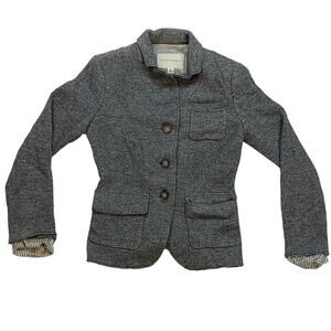 Banana Republic Women's Sz 0 Dark Gray Tweed Blazer Jacket Casual Business